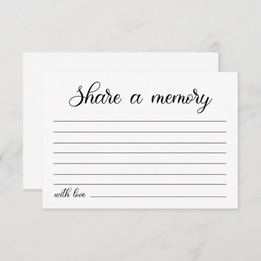 Funeral Share a Memory Kaart Memorial Memory card  (Voorkant / Achterkant)