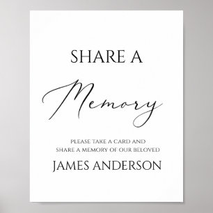 Funeral Share a Memory Sign Poster