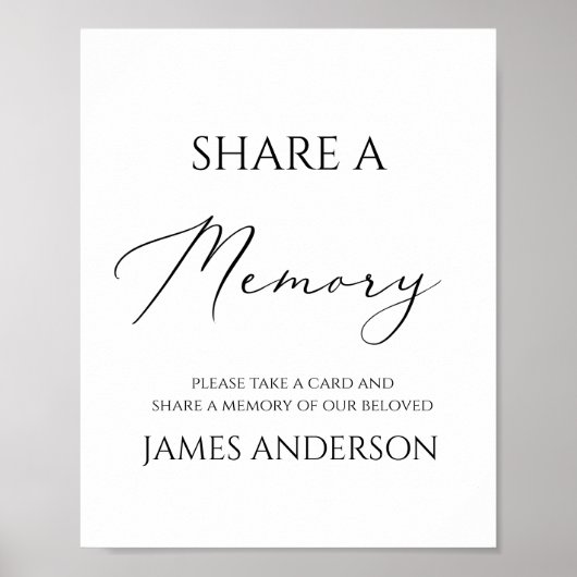 Funeral Share a Memory Sign Poster (Voorkant)