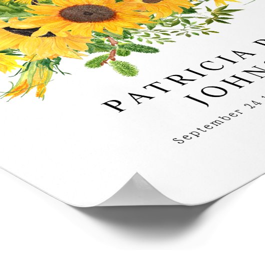 Funeral Share a Memory Sunflower Sign Poster (Hoek)