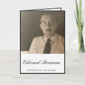 Funeral Simple Elegant Photo Order Ceremony Card (Voorkant)