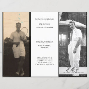 Funeral Simple Elegant Photo Order of Ceremony