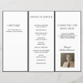 Funeral Simple Elegant Photo Order of Ceremony (Achterkant)