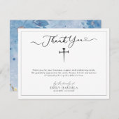 Funeral Simple Scrift Dank u kaart (Voorkant / Achterkant)