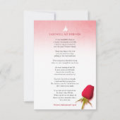 Funeral single red rose foto-herdenkingsgedicht (Achterkant)