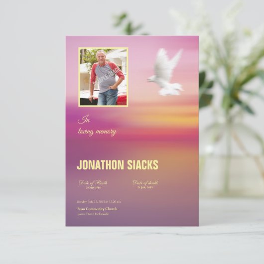 Funeral Sjabloon Card Kaart (Staand voorkant)