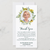 Funeral Sunflower Eucalyptus Fotosympathie Bedankkaart (Voorkant)