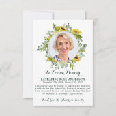 Funeral Sunflower Eucalyptus Fotosympathie Bedankkaart (Voorkant)