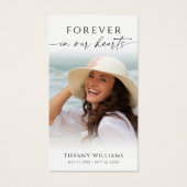 Funeral Sunset Beach Photo Memorial Prayer Card Visitekaartje (Voorkant)