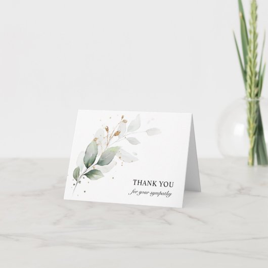 Funeral Sympathie bedankt Botanical Foliage Green (Voorkant)