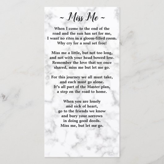 Funeral Sympathie Foto Memorial Prayer Bladwijzer (Achterkant)