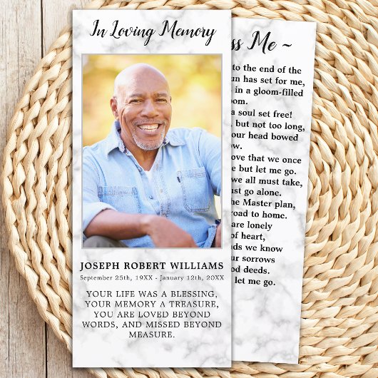 Funeral Sympathie Foto Memorial Prayer Kaart Marbl