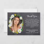 Funeral Sympathy Custom Afbeelding Floral Memorial Bedankkaart (Voorkant)