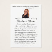 Funeral Sympathy Jesus Elegant Line Art Visitekaartje (Achterkant)