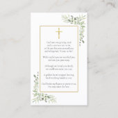 Funeral Sympathy Memorial Greenery Prayer Kaarten Visitekaartje (Achterkant)