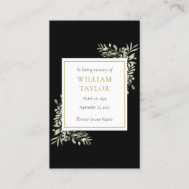 Funeral Sympathy Memorial Greenery Prayer Kaarten Visitekaartje