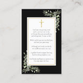 Funeral Sympathy Memorial Greenery Prayer Kaarten Visitekaartje (Achterkant)