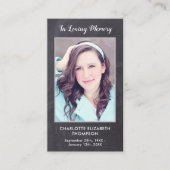 Funeral Sympathy Memorial Prayer Kaart Foto Slate Contactkaartje (Voorkant)
