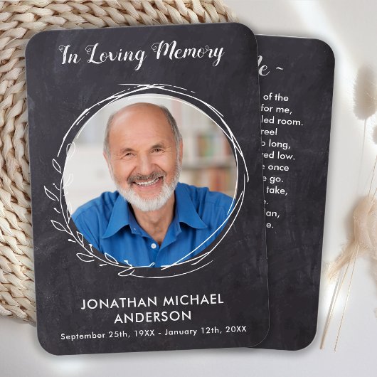 Funeral Sympathy Memorial Prayer Kaart met foto