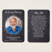 Funeral Sympathy Memorial Prayer Kaart met foto (Voorkant /achterkant)