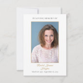 Funeral Sympathy Memorial Prayer Photo Card (Voorkant)