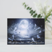 Funeral Sympathy Midnight Blue Butterfly FOTO Bedankkaart (Staand voorkant)