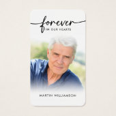 Funeral Sympathy Photo Forever Prayer Card Visitekaartje (Voorkant)