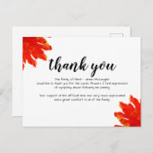 Funeral Sympathy Thank you Card Briefkaart (Voorkant / Achterkant)