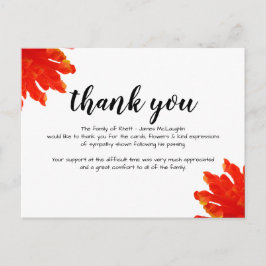 Funeral Sympathy Thank you Card Briefkaart