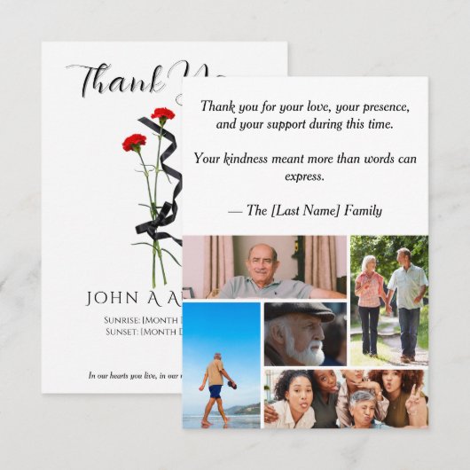 Funeral Thank You Card  Bedankkaart (Voorkant / Achterkant)