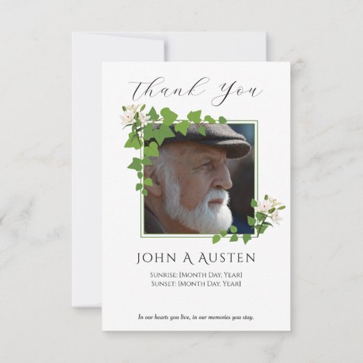 Funeral Thank You Card  Bedankkaart (Achterkant)