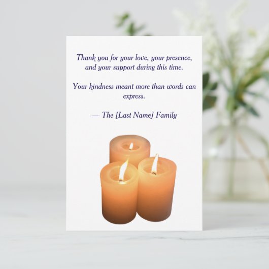 Funeral Thank You Card  Bedankkaart (Staand voorkant)