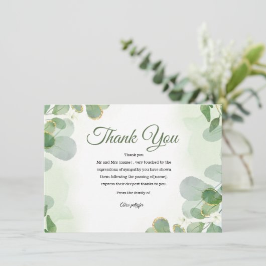 Funeral Thank You Card Bedankkaart (Staand voorkant)