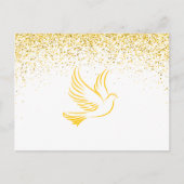 Funeral Thank You Card - Gouden Duif & Faux Glitte Briefkaart (Voorkant)