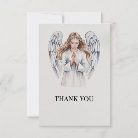 Funeral Thank You Card met een hemelse engel Bedankkaart (Voorkant)