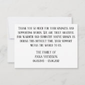 Funeral Thank You Card met een hemelse engel Bedankkaart (Achterkant)