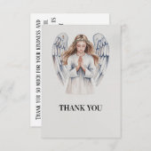 Funeral Thank You Card met een hemelse engel Bedankkaart (Voorkant / Achterkant)