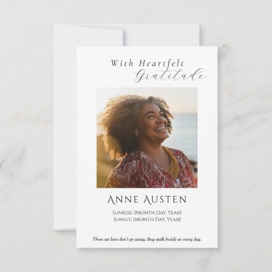 Funeral Thank You Card – With Gratitude Bedankkaart (Achterkant)