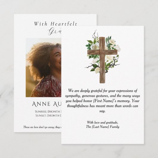 Funeral Thank You Card – With Gratitude Bedankkaart (Voorkant / Achterkant)