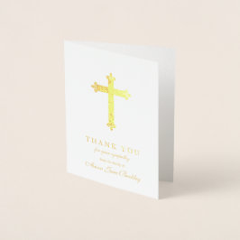 Funeral Thank You Cards Gold Cross 2 Folie Folie Kaarten