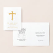 Funeral Thank You Cards Gold Cross 2 Folie Folie Kaarten (Display)