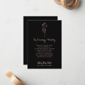 Funeral Trendy Roos Gold om te onthouden Dierbaren Notitiekaartje (Voorkant / Achterkant in situ)