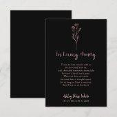 Funeral Trendy Roos Gold om te onthouden Dierbaren Notitiekaartje (Voorkant / Achterkant)