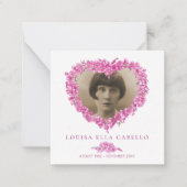 Funeral vergeet-me-nots dat ze een gedicht roze is notitiekaartje (Voorkant)