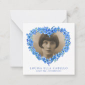 Funeral vergeet-me-nots dat ze gedicht blauw gedic notitiekaartje (Voorkant)