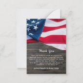 Funeral Veteran American Flag Memorial Notitiekaartje (Voorkant)