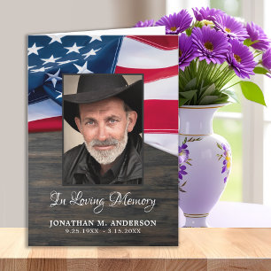 Funeral Veteran Fotosympathie Amerikaanse vlag Bedankkaart