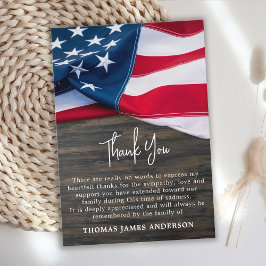 Funeral Veteran Memorial American Flag Dank u Notitiekaartje