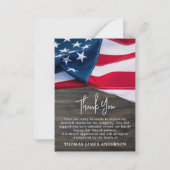 Funeral Veteran Memorial American Flag Dank u Notitiekaartje (Voorkant)