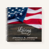 Funeral Veteran Memorial American Flag Guest Book Notitieboek (Voorkant)
